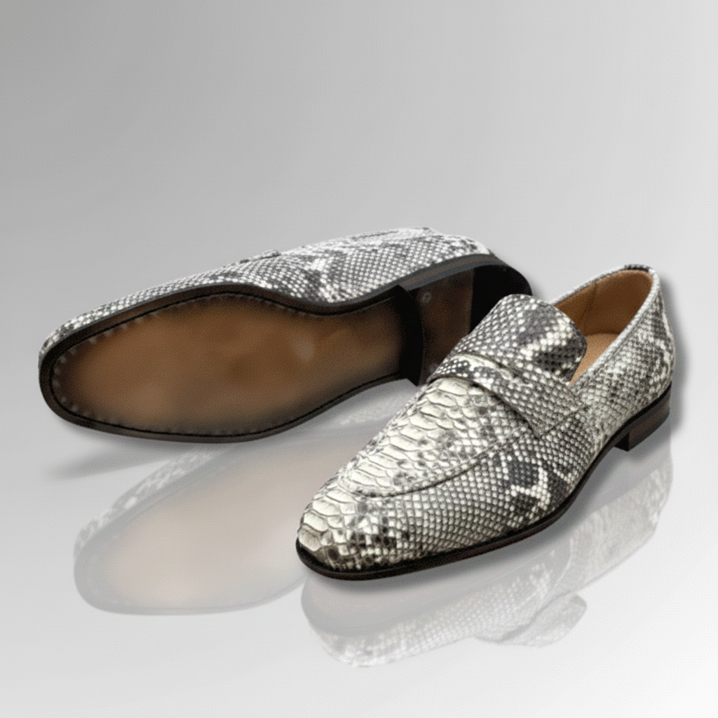 Python Snake Skin Penny Loafers-alt2