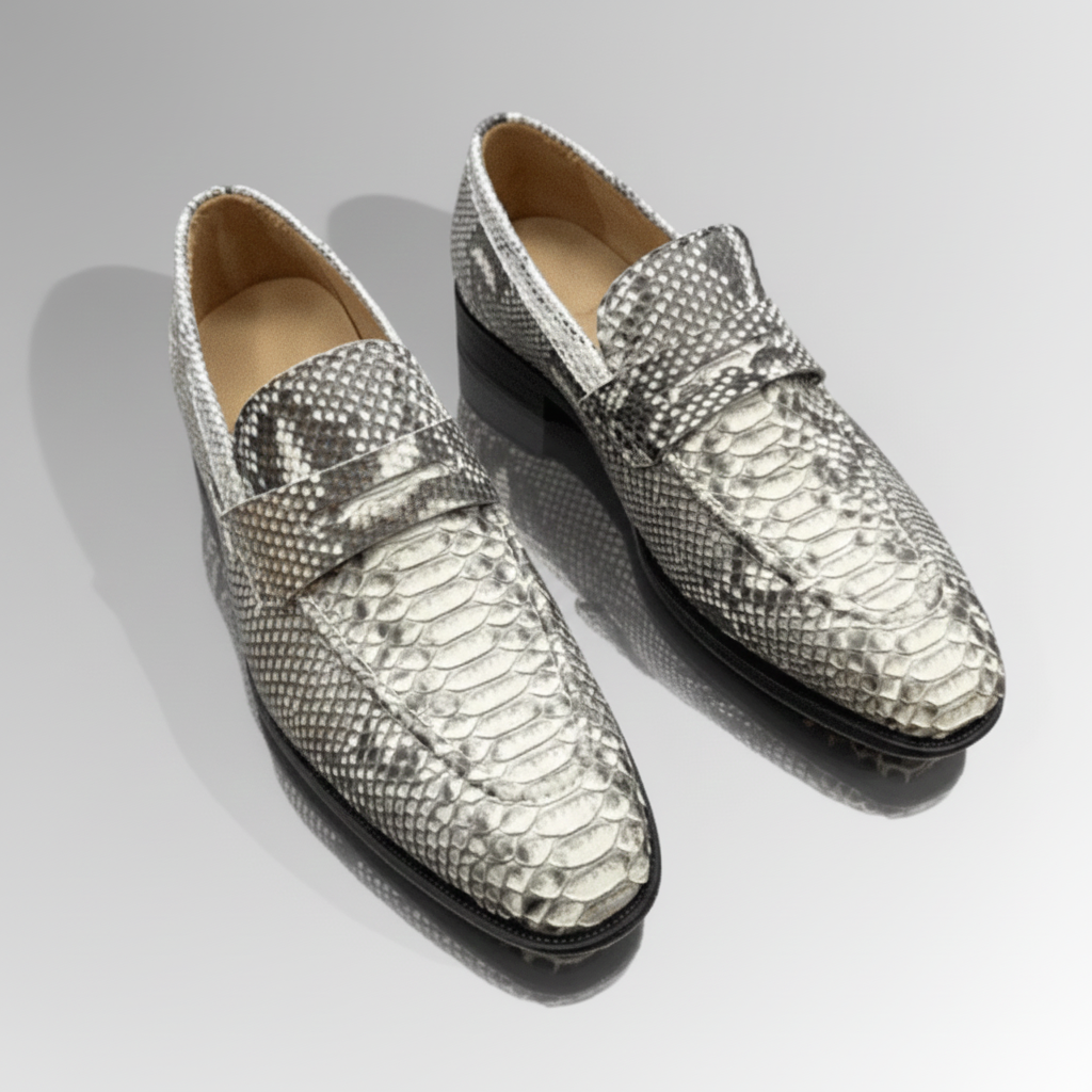 Python Snake Skin Penny Loafers-alt5