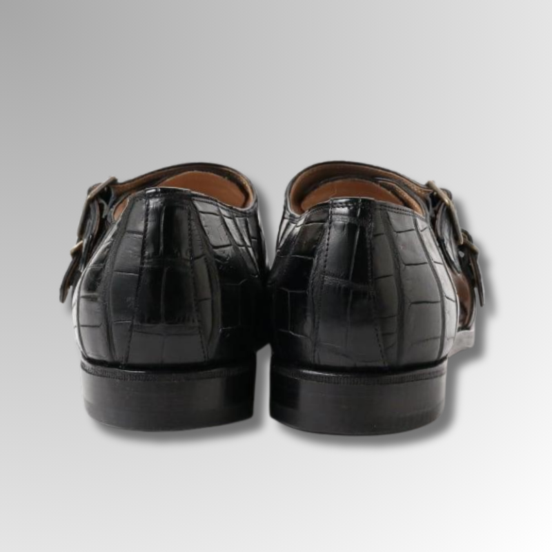 Crocodile Leather Double Monk Sandals-alt10