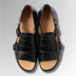 Crocodile Leather Double Monk Sandals