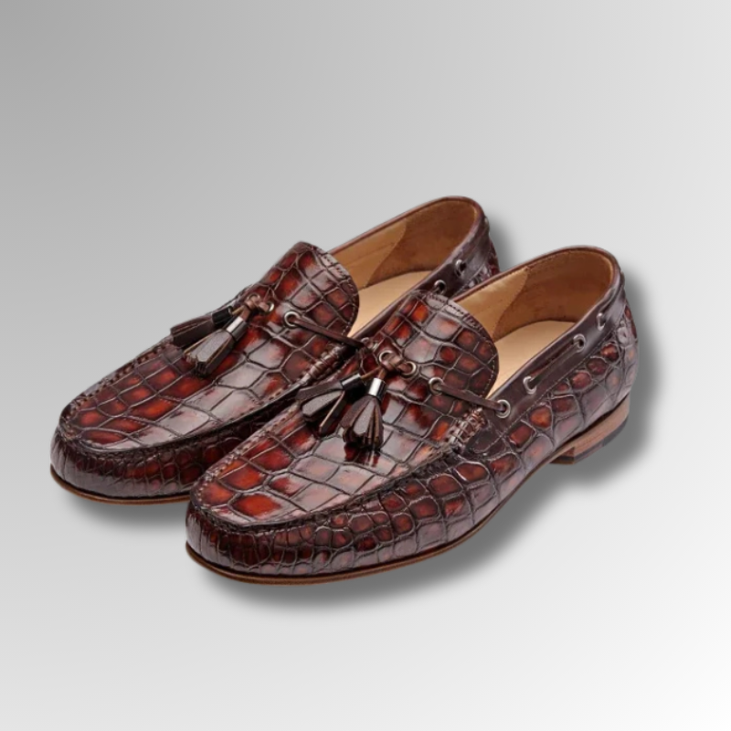 Crocodile Moccasins With Tassels-alt2