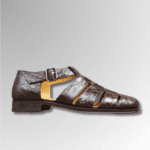 Crocodile Leather Buckle Sandals