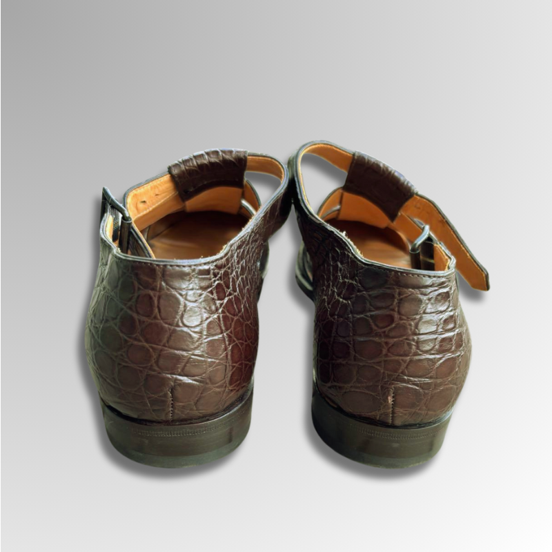 Crocodile Leather Buckle Sandals-alt2