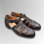 Crocodile Leather Buckle Sandals-alt3