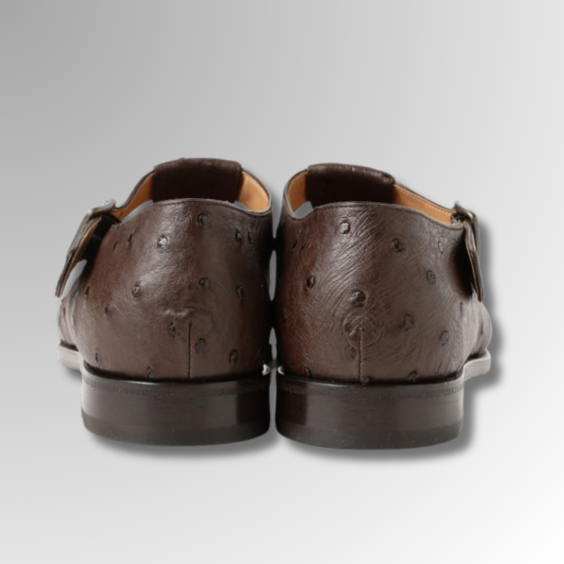Ostrich Leather Buckle Sandals-alt9
