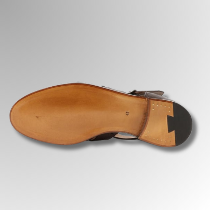 Ostrich Leather Buckle Sandals-alt8