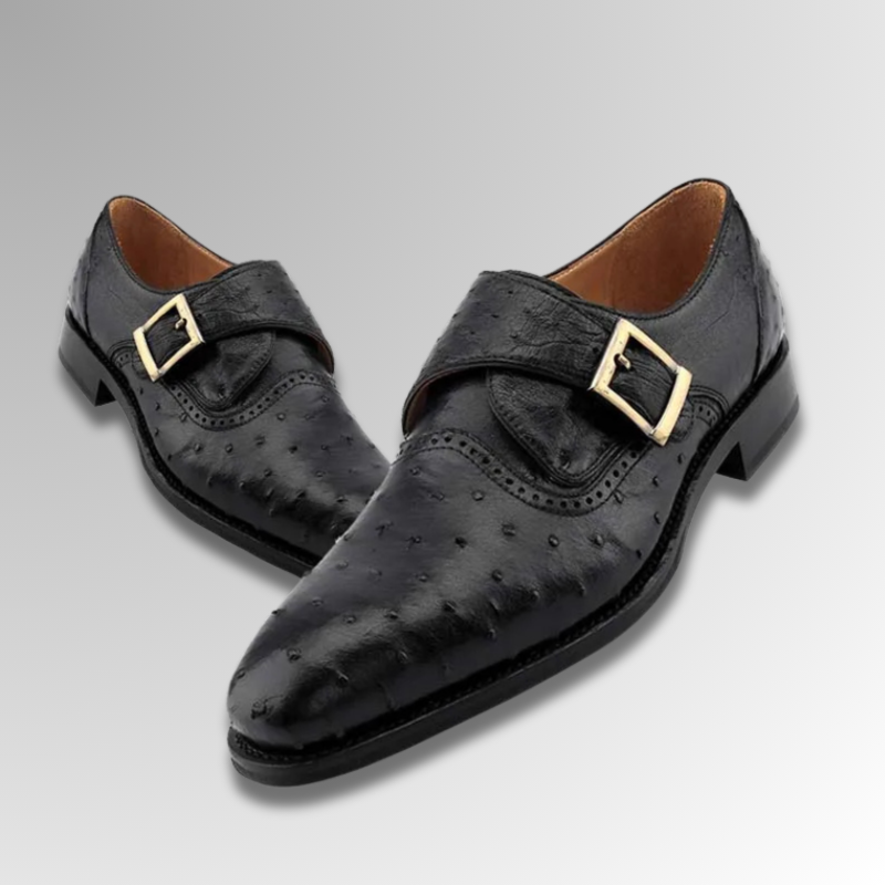 Ostrich Leather Monk Shoes-alt9