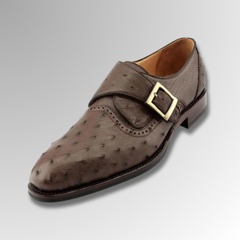 Ostrich Leather Monk Shoes-alt5