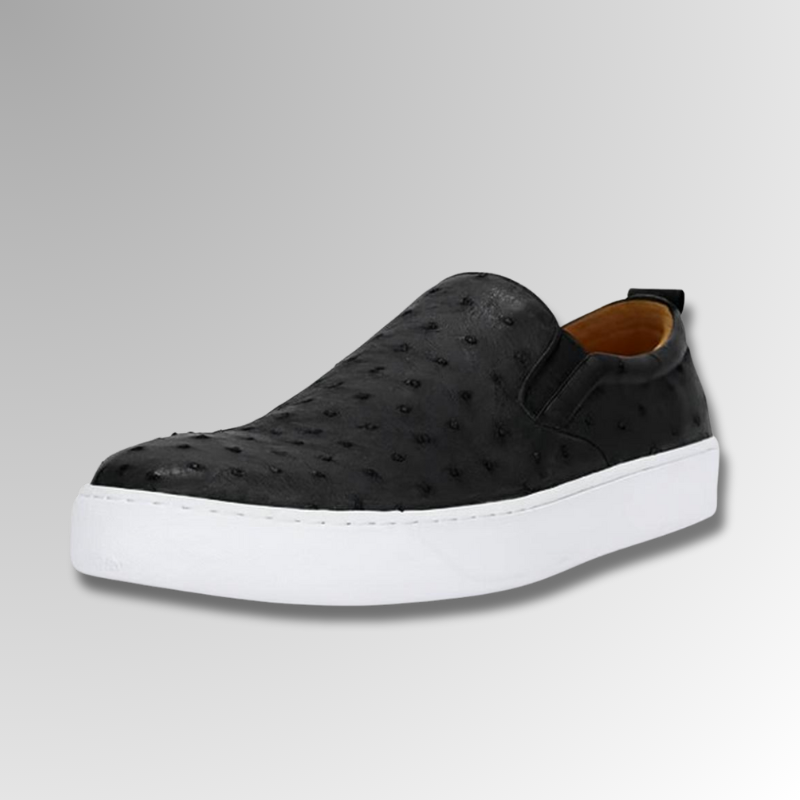 Ostrich Leather Slip-On Sneakers-alt2