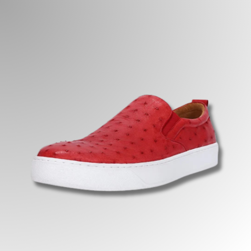 Ostrich Leather Slip-On Sneakers-alt10