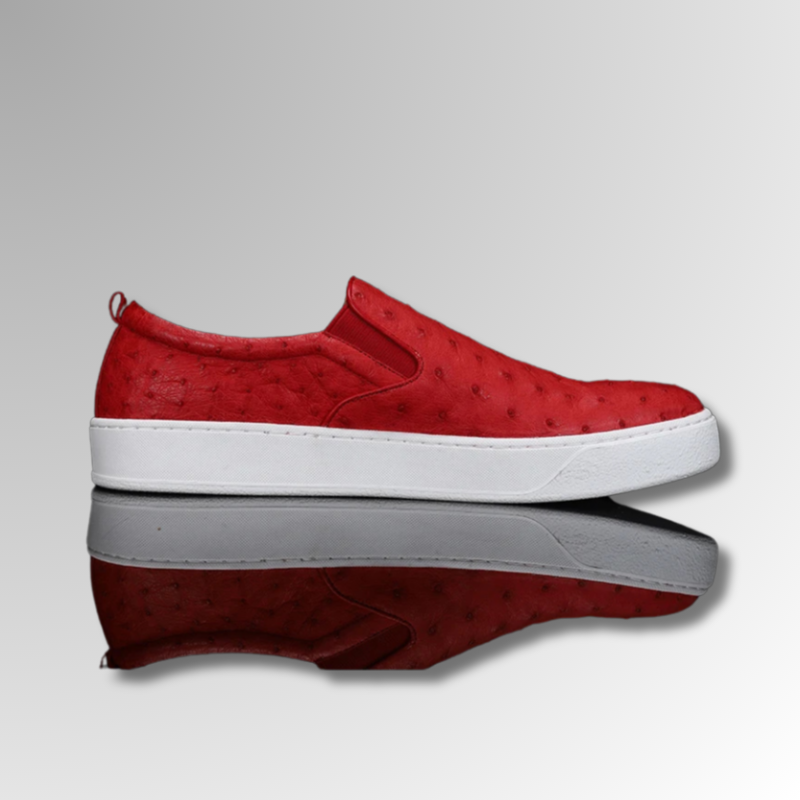 Ostrich Leather Slip-On Sneakers-alt9