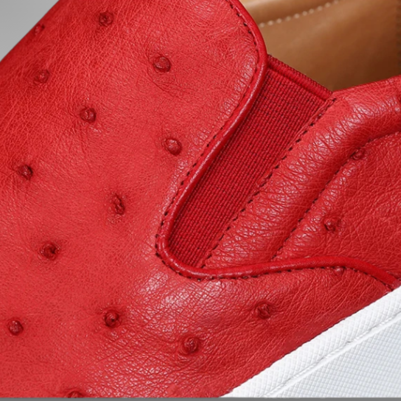 Ostrich Leather Slip-On Sneakers-alt5