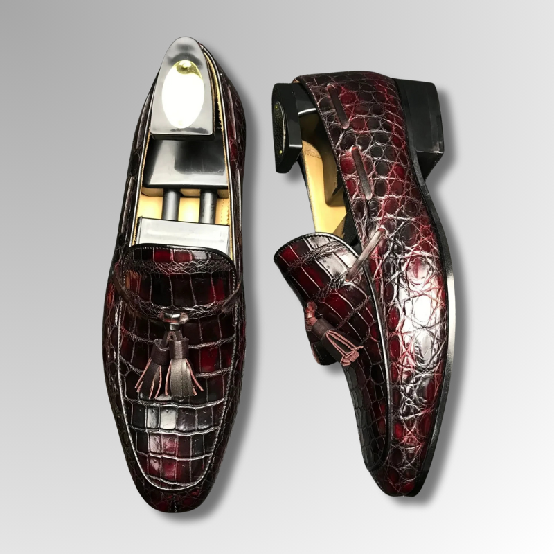 Patina crocodile tassel loafers-alt4