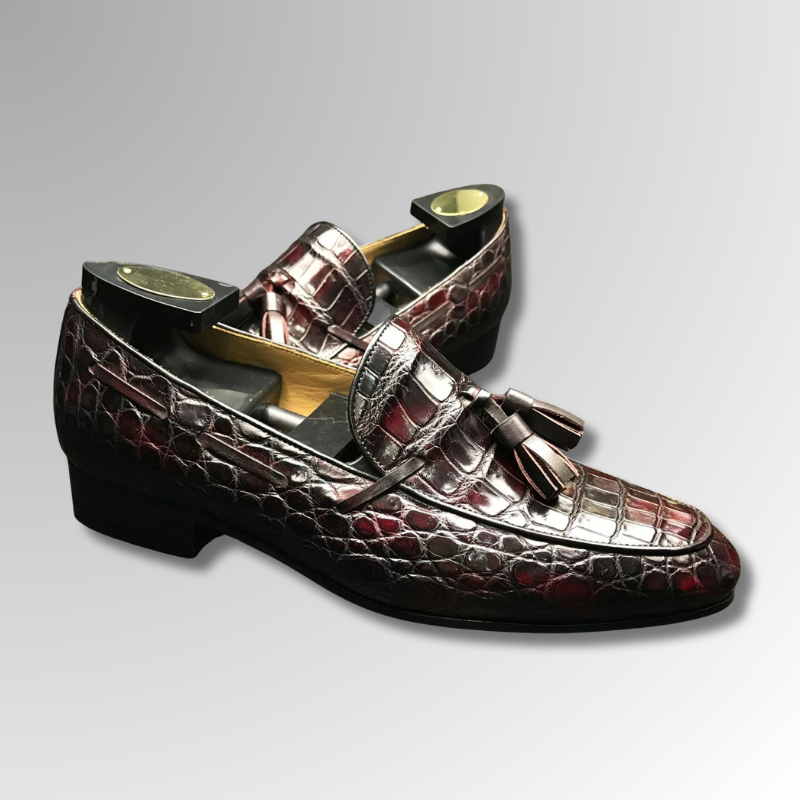 Patina crocodile tassel loafers-alt3