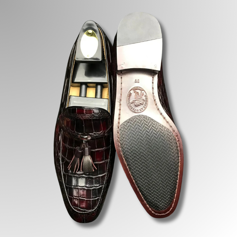 Patina crocodile tassel loafers-alt6