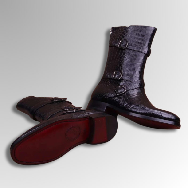 crocodile triple buckle boots-alt6