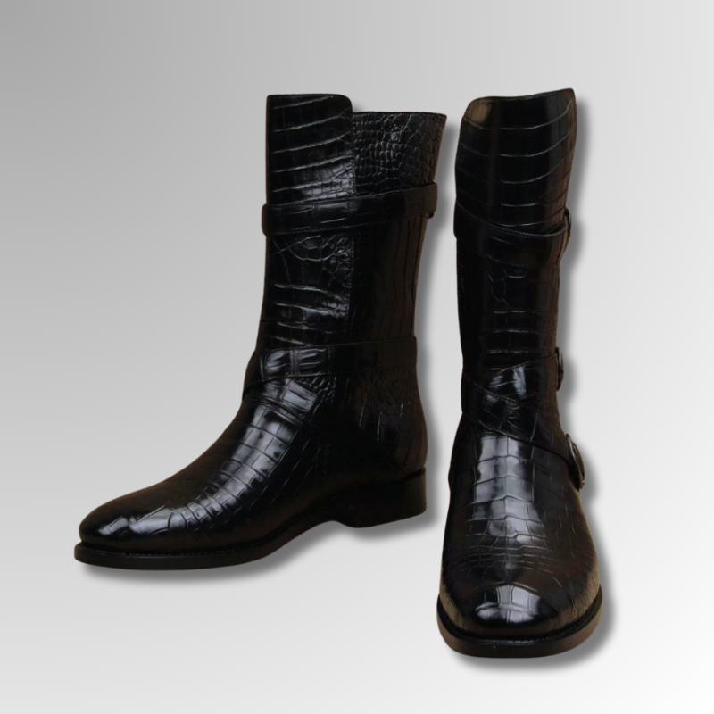 crocodile triple buckle boots-alt3