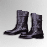Crocodile Triple Buckle Boots