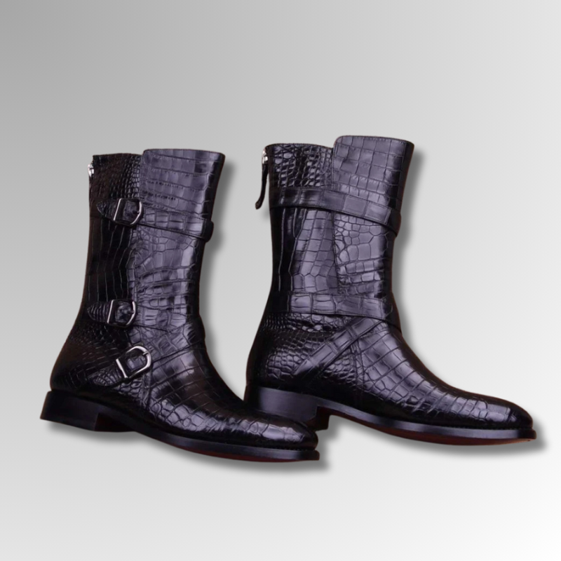 crocodile triple buckle boots-alt8