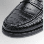 Black Crocodile Penny Loafers-alt2