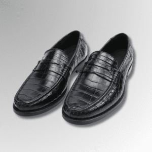 Black Crocodile Penny Loafers-alt7