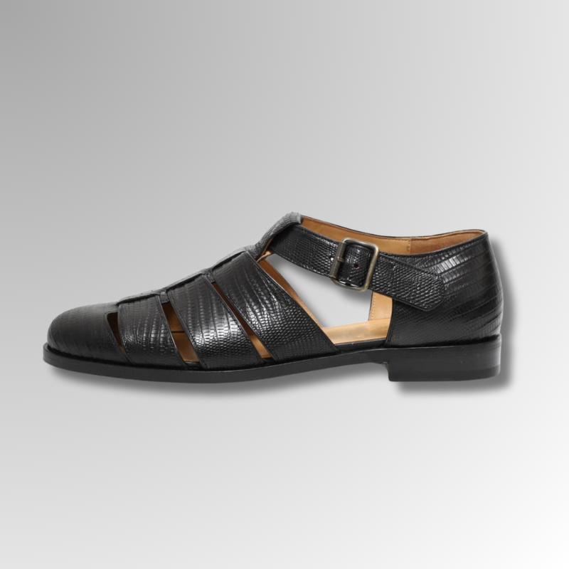 Lizard Leather Buckle Sandals-alt13