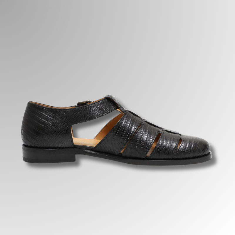 Lizard Leather Buckle Sandals-alt12