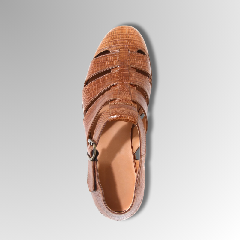 Lizard Leather Buckle Sandals-alt9