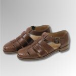 Lizard Leather Buckle Sandals