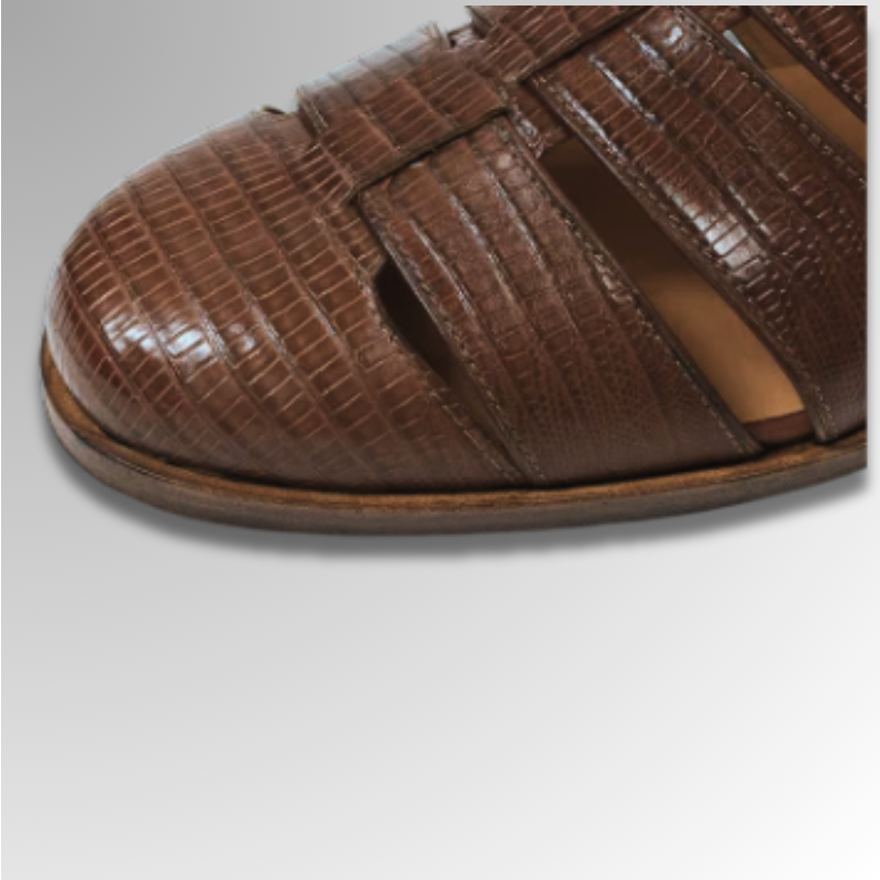Lizard Leather Buckle Sandals-alt3