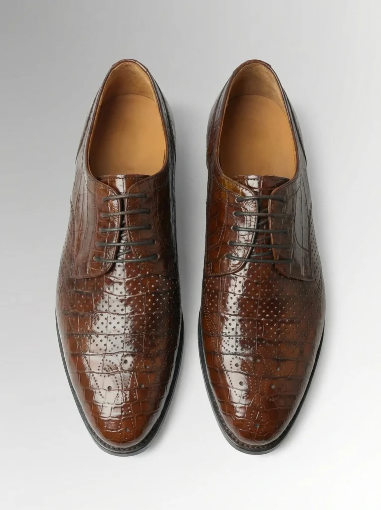 Crocodile Perforated Oxford Shoes