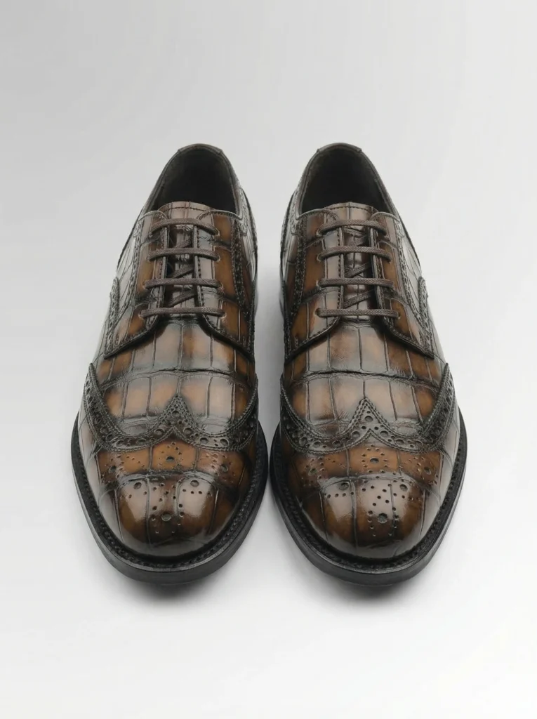 Handpainted Alligator Brogue Shoes