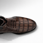 Handpainted Alligator Lace-Up Boots