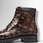 Handpainted Alligator Lace-Up Boots