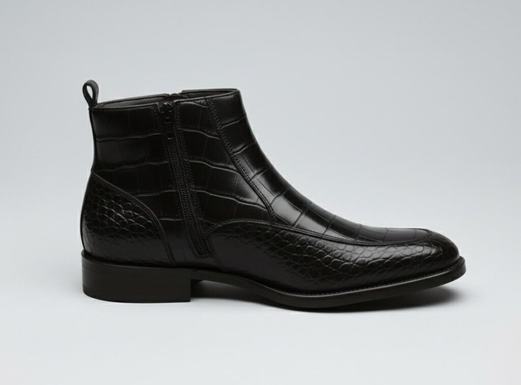 Crocodile Zip Ankle Boots-alt7