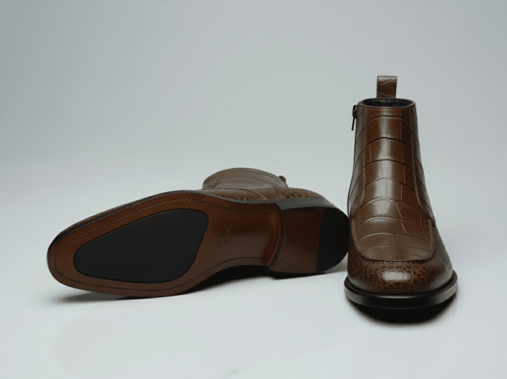 Crocodile Zip Ankle Boots