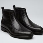 Crocodile Zip Ankle Boots-alt2