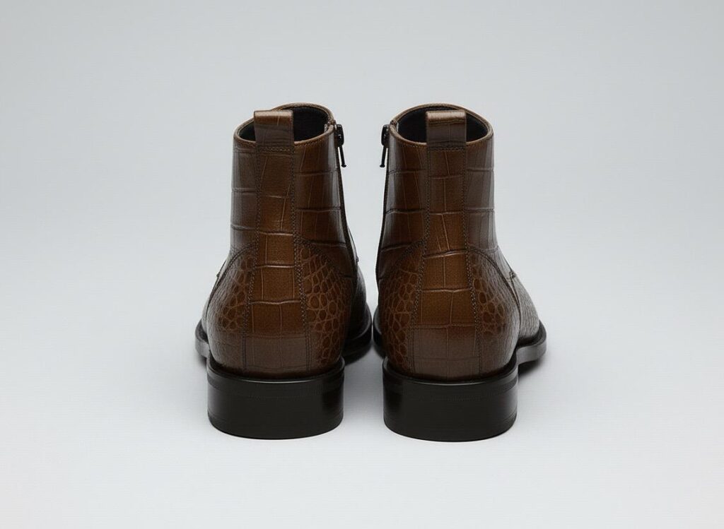 Crocodile Zip Ankle Boots-alt3