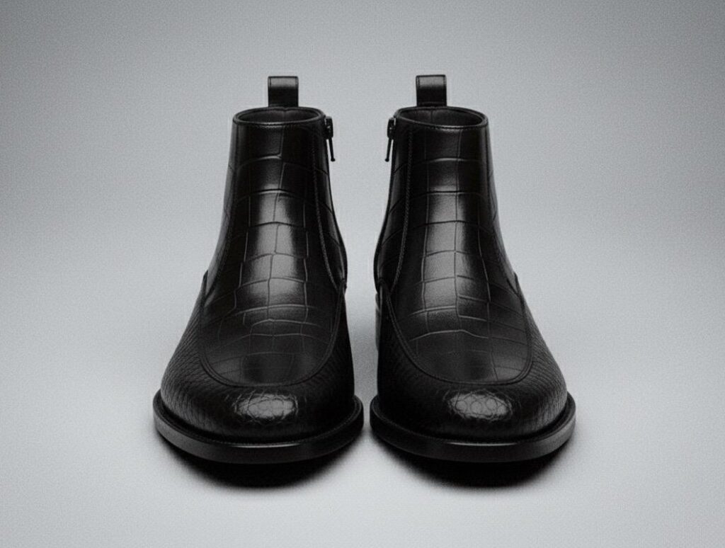 Crocodile Zip Ankle Boots-alt5