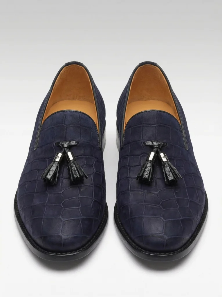 Midnight Alligator Tassel Loafers