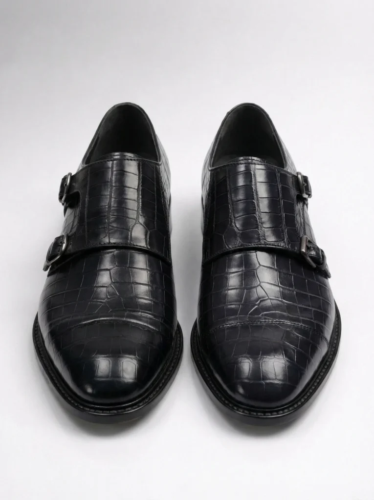 Crocodile Double Monk Shoes