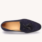 Midnight Crocodile Tassel Loafers-alt5