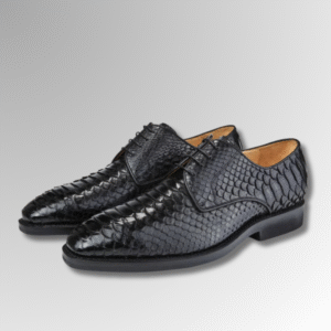 Black Python Derby Shoes