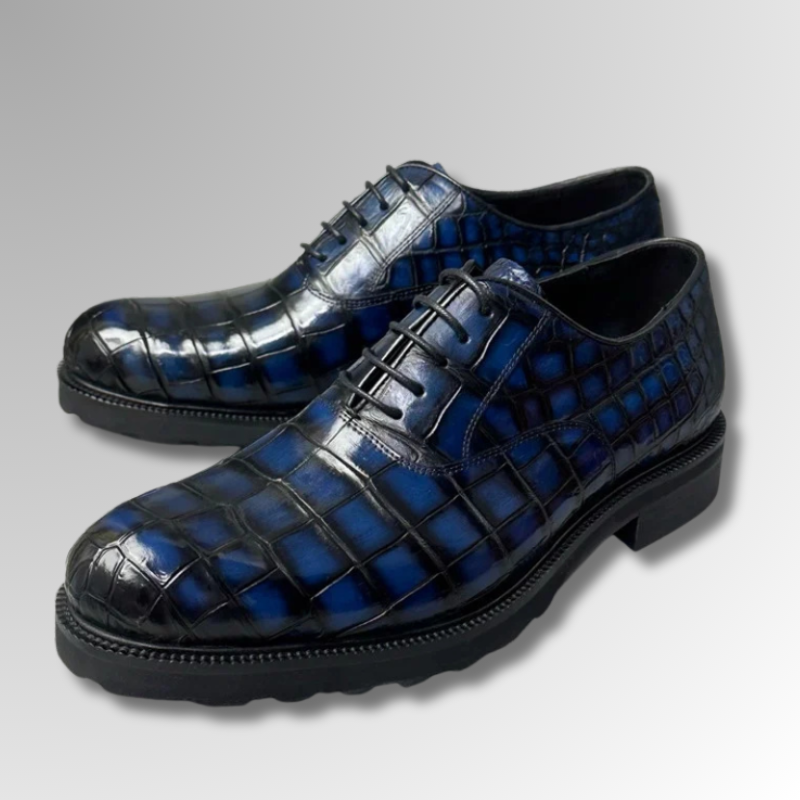 Blue Patina Crocodile Derby-alt5