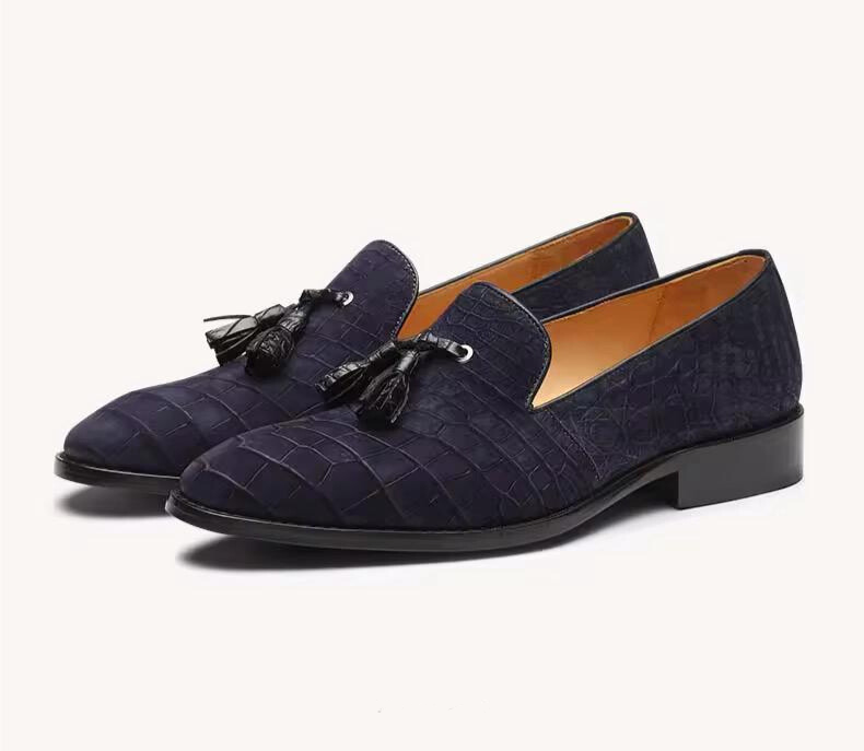 Midnight Crocodile Tassel Loafers-alt7