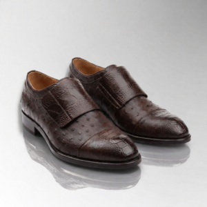 Ostrich Leather Velcro Shoes