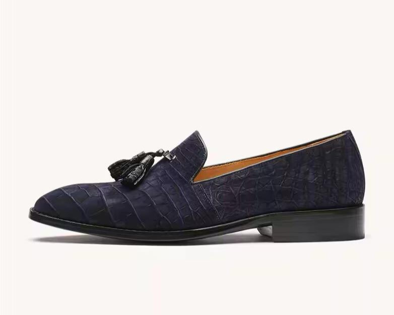 Midnight Crocodile Tassel Loafers-alt4