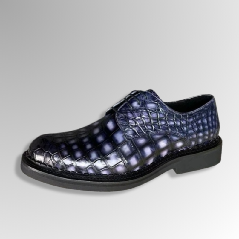 Hand-Painted Crocodile Derby Shoes-alt5