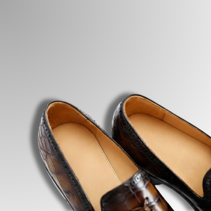 Hand-Painted Crocodile Tassel Loafers-alt4