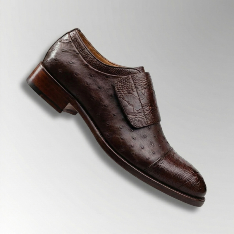 Ostrich Leather Velcro Shoes-alt4